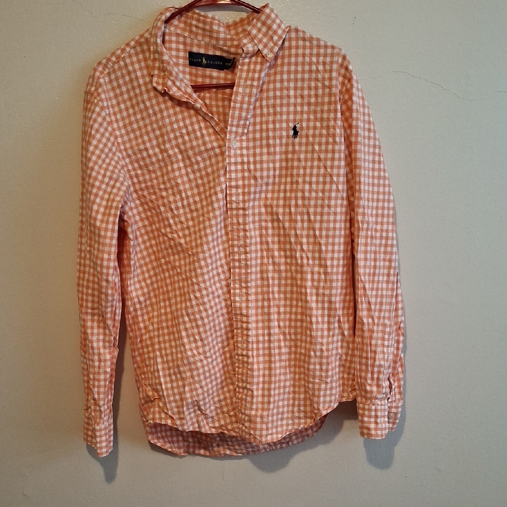 Polo by Ralph Lauren Orange Checkered Men's Shirt